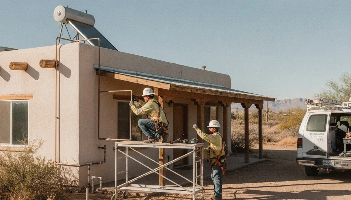 Las Vegas, NV plumbing repair technician servicing a residential leak repair
